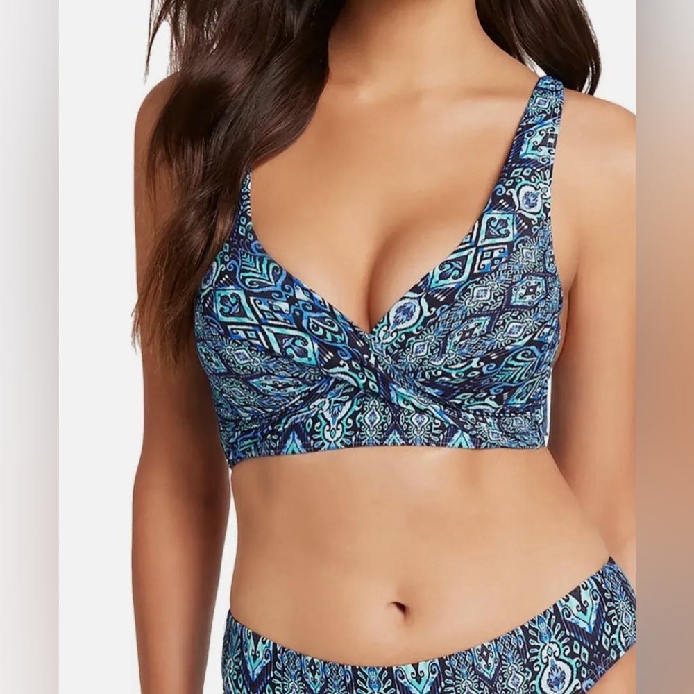 Sea Level Swim Australia Cross Front Multifit Bra Top Nightsky Size 14 NWT